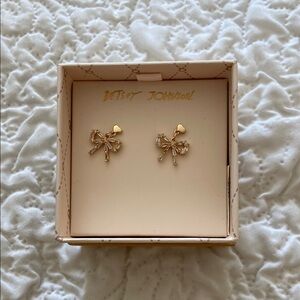 Betsey Johnson Gold Bow Earrings